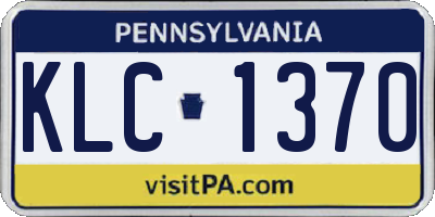PA license plate KLC1370