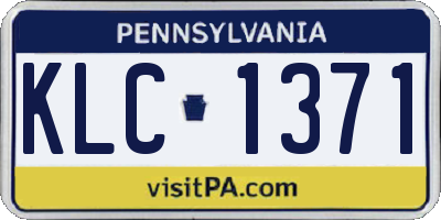 PA license plate KLC1371