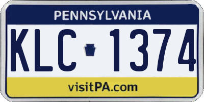 PA license plate KLC1374