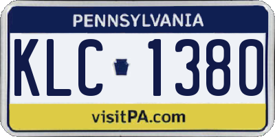 PA license plate KLC1380