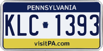 PA license plate KLC1393