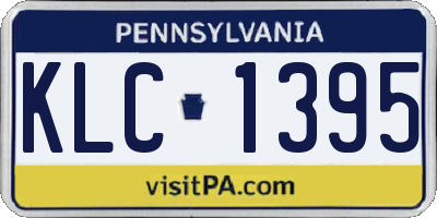PA license plate KLC1395