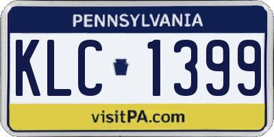 PA license plate KLC1399
