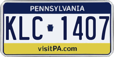 PA license plate KLC1407