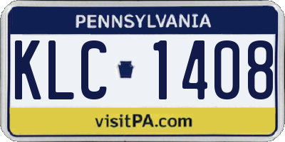 PA license plate KLC1408