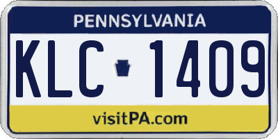 PA license plate KLC1409