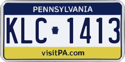 PA license plate KLC1413