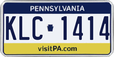 PA license plate KLC1414