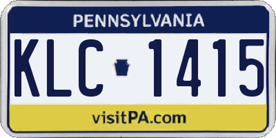 PA license plate KLC1415