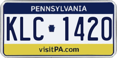 PA license plate KLC1420