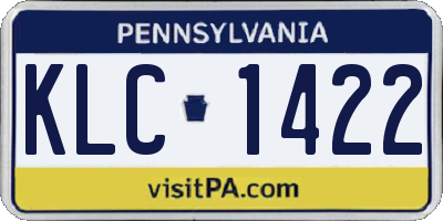 PA license plate KLC1422