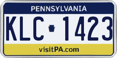 PA license plate KLC1423