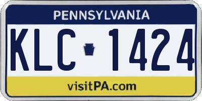PA license plate KLC1424