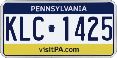 PA license plate KLC1425