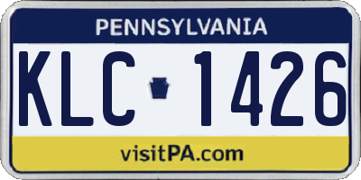PA license plate KLC1426