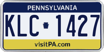 PA license plate KLC1427