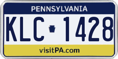 PA license plate KLC1428