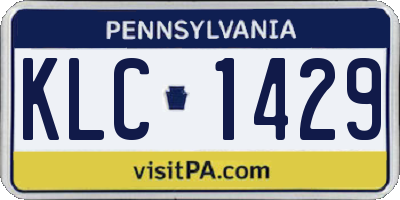 PA license plate KLC1429