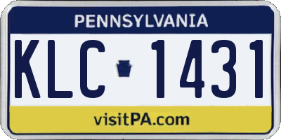 PA license plate KLC1431