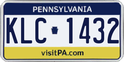 PA license plate KLC1432