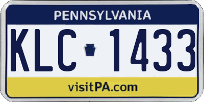 PA license plate KLC1433