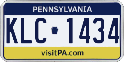 PA license plate KLC1434