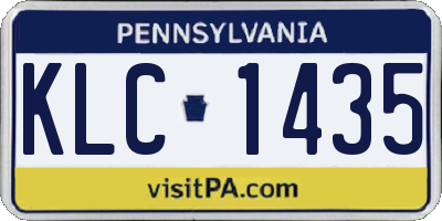 PA license plate KLC1435