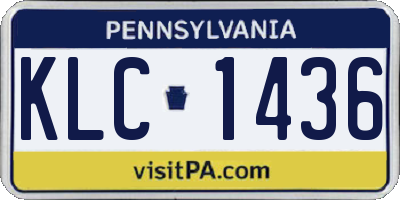 PA license plate KLC1436