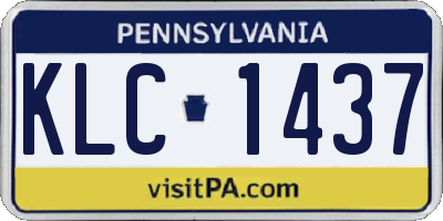 PA license plate KLC1437