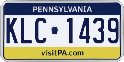 PA license plate KLC1439