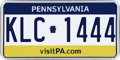 PA license plate KLC1444