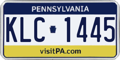 PA license plate KLC1445