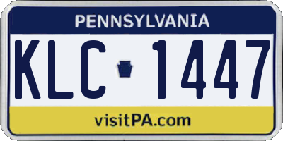 PA license plate KLC1447