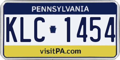 PA license plate KLC1454