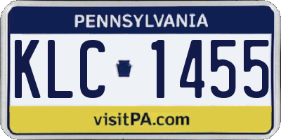 PA license plate KLC1455