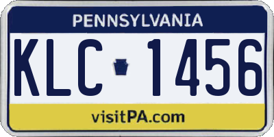 PA license plate KLC1456