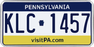 PA license plate KLC1457