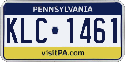 PA license plate KLC1461