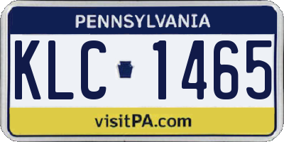 PA license plate KLC1465