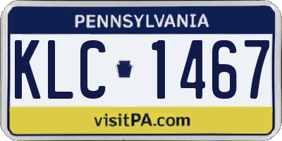 PA license plate KLC1467