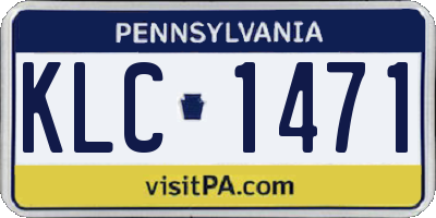 PA license plate KLC1471