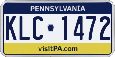 PA license plate KLC1472