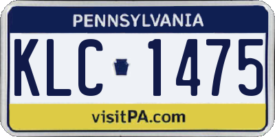 PA license plate KLC1475