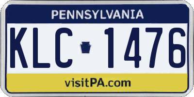 PA license plate KLC1476