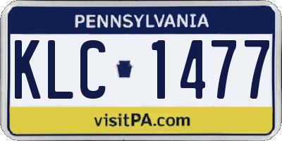 PA license plate KLC1477