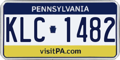 PA license plate KLC1482