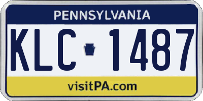 PA license plate KLC1487