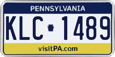 PA license plate KLC1489