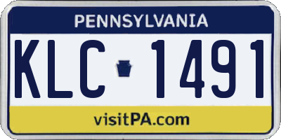 PA license plate KLC1491