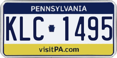 PA license plate KLC1495